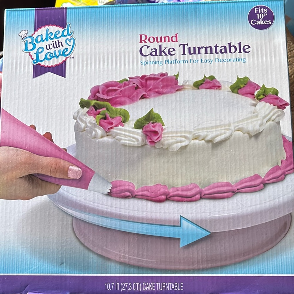Round 10” cake turntable.